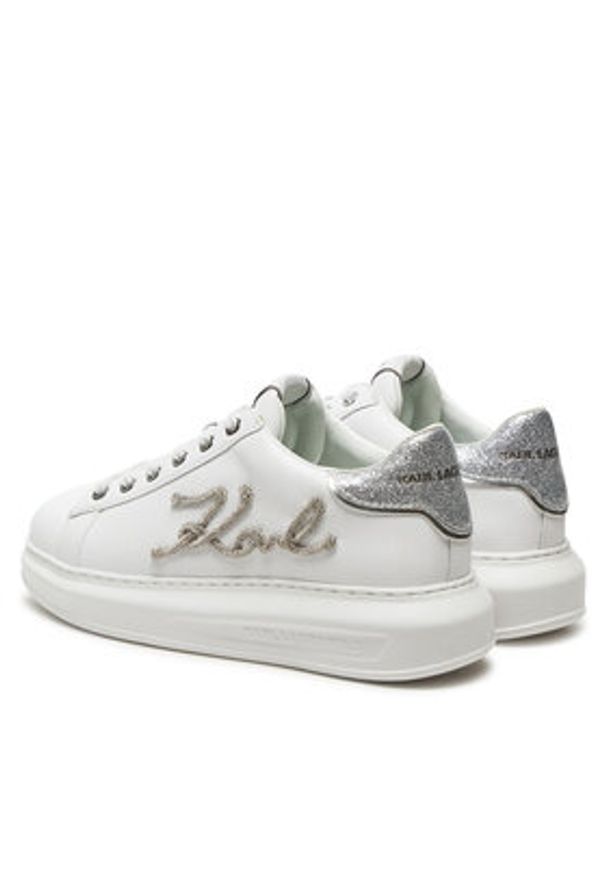 Karl Lagerfeld - KARL LAGERFELD Sneakersy Kapri KL62511G Biały. Kolor: biały. Materiał: skóra