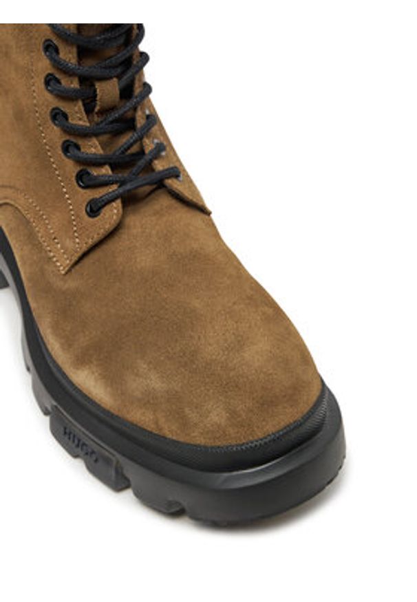 Hugo Trapery Fabyan 50528995 Brązowy. Kolor: brązowy. Materiał: zamsz, skóra