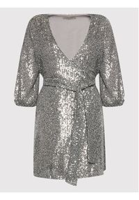 Rinascimento Sukienka koktajlowa CFC0106704003 Srebrny Regular Fit. Kolor: srebrny. Materiał: syntetyk. Styl: wizytowy #5