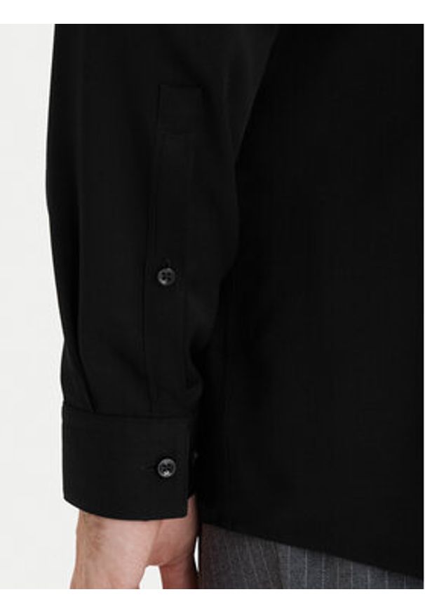 Hugo - HUGO Koszula Kaleb 50554719 Czarny Slim Fit. Kolor: czarny. Materiał: wiskoza