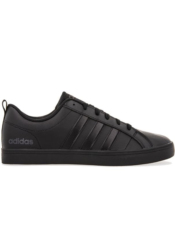 Adidas - Buty adidas VS Pace B44869 - czarne. Okazja: na spacer. Zapięcie: pasek. Kolor: czarny. Materiał: nubuk, syntetyk, guma. Szerokość cholewki: normalna. Wzór: aplikacja, paski. Sport: skateboard, turystyka piesza