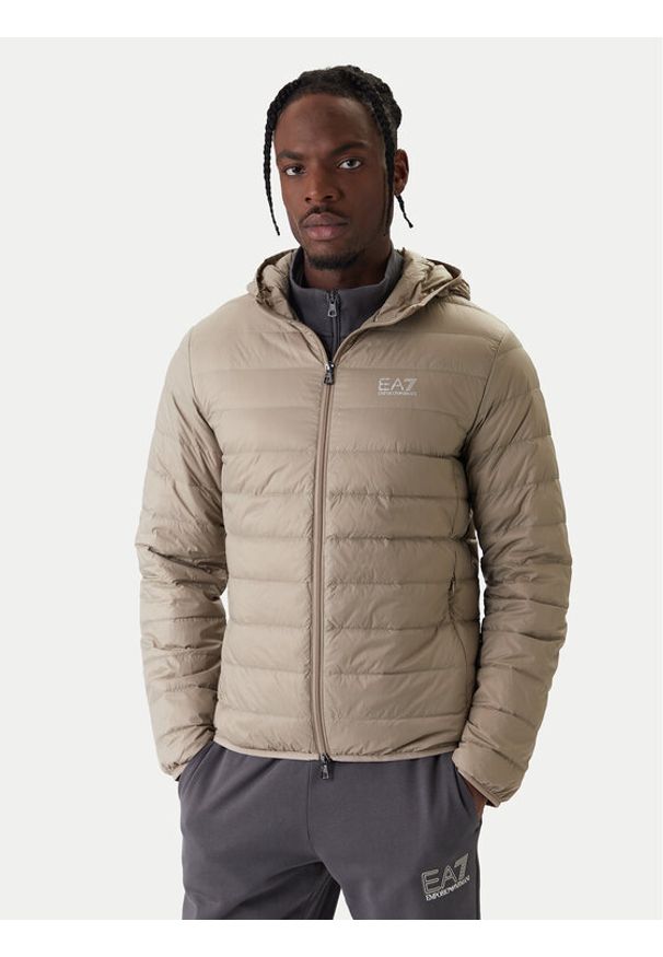EA7 Emporio Armani Kurtka puchowa 8NPB24 PNGPZ U6167 Beżowy Regular Fit. Kolor: beżowy. Materiał: syntetyk