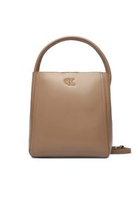 Calvin Klein Torebka Ck Bucket With Strap LV04F3174G Beżowy. Kolor: beżowy. Materiał: skórzane #1
