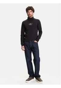 Calvin Klein Jeans Golf J30J321701 Czarny Slim Fit. Typ kołnierza: golf. Kolor: czarny. Materiał: bawełna #4