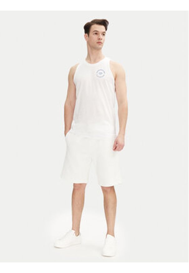 Jack & Jones - Jack&Jones Tank top Simon 12270462 Biały Regular Fit. Kolor: biały. Materiał: bawełna