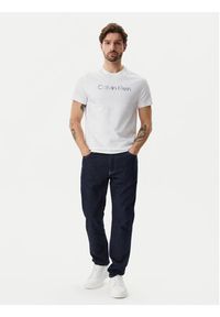 Calvin Klein T-Shirt Satin Bonded Logo K10K114162 Biały Regular Fit. Kolor: biały. Materiał: bawełna #5