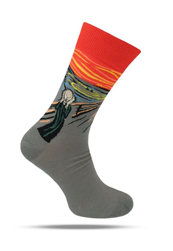 His Story - Tematyczne Skarpetki Bawełniane - Krzyk, Obraz, Sztuka. Kolor: wielokolorowy. Materiał: elastan, bawełna, poliamid