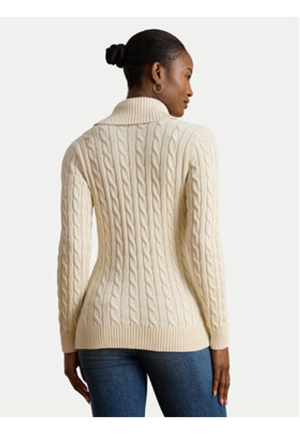Lauren Ralph Lauren - LAUREN RALPH LAUREN Sweter 200808258004 Beżowy Relaxed Fit. Kolor: beżowy. Materiał: bawełna
