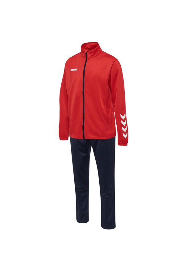 Zestaw dresów sportowych dziecięcych Hummel Promo Kids Poly Suit. Kolor: niebieski, czerwony, wielokolorowy. Materiał: dresówka. Styl: sportowy
