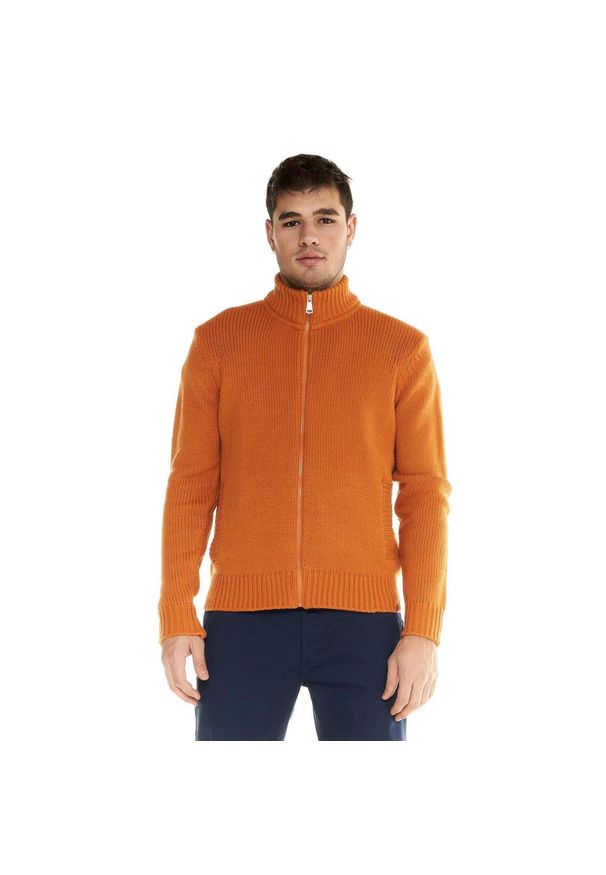 LEONE 1947 APPAREL - Odcienie męskie z golfem w kształcie lwa. Typ kołnierza: golf. Kolor: żółty. Materiał: tkanina. Styl: sportowy