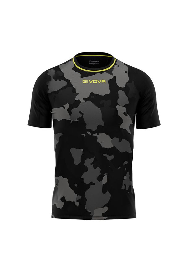 Givova Shirt Army Interlock S, krótki rękaw, ciemnoszary. Kolor: wielokolorowy, szary, zielony, brązowy. Długość rękawa: krótki rękaw. Długość: krótkie. Sport: piłka nożna