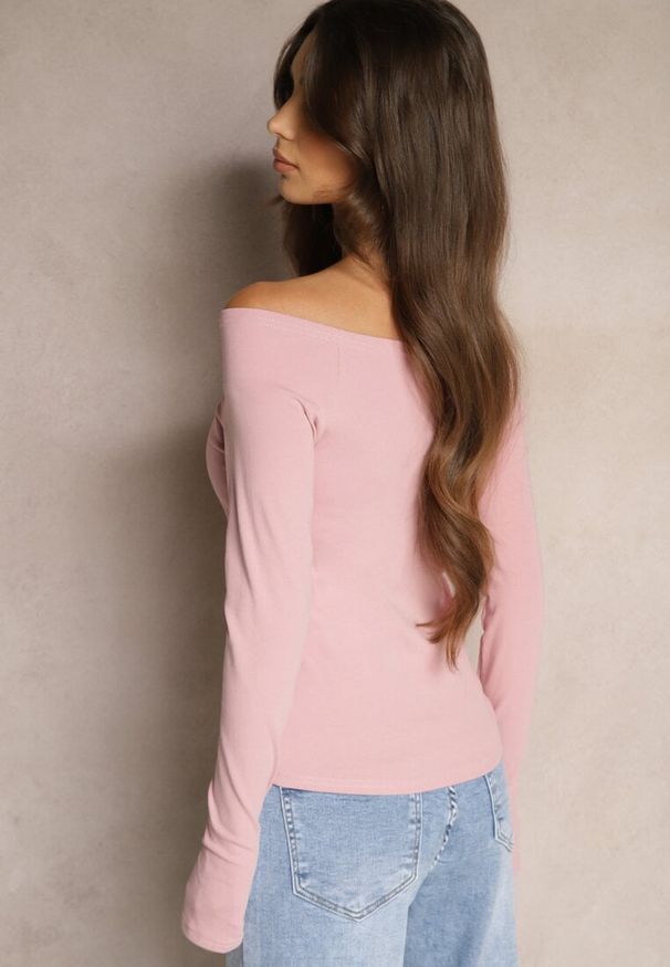 Renee - Różowa Bluzka z Bawełny z Wycięciem na Kciuk Valwiwi. Okazja: na co dzień. Kolor: różowy. Materiał: bawełna. Styl: casual