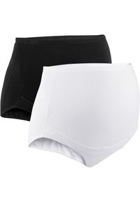 bonprix - Figi ciążowe z bawełny organicznej (2 pary). Stan: podwyższony. Kolekcja: moda ciążowa. Kolor: biały. Materiał: bawełna #1