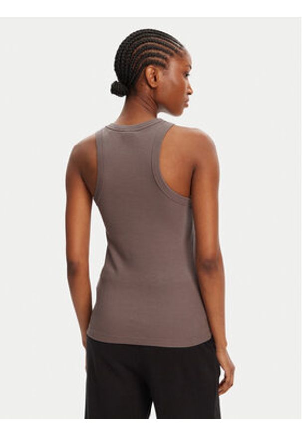 Hugo - HUGO Top 50508857 Brązowy Slim Fit. Kolor: brązowy. Materiał: bawełna