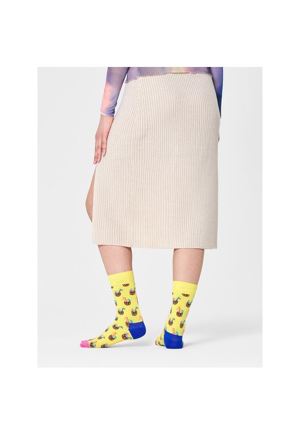Happy-Socks - Skarpety wysokie unisex Happy Socks. Kolor: żółty