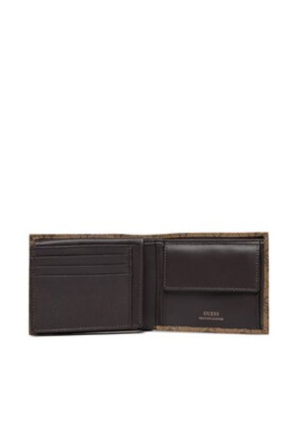Guess Duży Portfel Męski SMVELE LEA24 Beżowy. Kolor: beżowy. Materiał: skóra