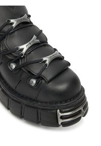 NEW ROCK Sneakersy M-106-VS1 Czarny. Kolor: czarny. Materiał: skóra