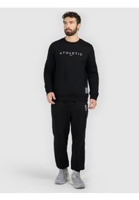 4f - 4F Bluza dresowa nierozpinana bez kaptura męska - czarna S. Okazja: na co dzień. Typ kołnierza: bez kaptura. Kolor: czarny. Materiał: dresówka. Styl: casual #2