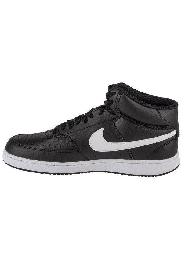 Buty do chodzenia męskie Nike Court Vision Mid Next Nature. Wysokość cholewki: za kostkę. Zapięcie: rzepy. Kolor: czarny. Materiał: guma, materiał, syntetyk. Szerokość cholewki: normalna. Model: Nike Court. Sport: turystyka piesza