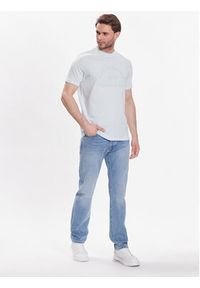 Karl Lagerfeld - KARL LAGERFELD T-Shirt Crew Neck 755053 532224 Niebieski Regular Fit. Typ kołnierza: dekolt w karo. Kolor: niebieski. Materiał: bawełna
