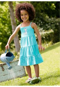 Sukienka dziewczęca z dżerseju bonprix morski. Kolor: niebieski. Materiał: jersey #2