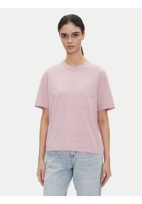 Lee T-Shirt Pocket 112363619 Fioletowy Relaxed Fit. Kolor: fioletowy. Materiał: bawełna
