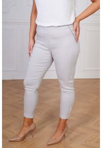 Nasi partnerzy - Popielate spodnie chinosy Nina z zamkami 7/8 PLUS SIZE XXL WIOSNA. Okazja: do pracy, na spacer, na co dzień. Kolekcja: plus size. Kolor: szary. Materiał: tkanina, poliester, elastan, wiskoza, materiał, włókno. Długość: krótkie. Sezon: wiosna. Styl: casual #1