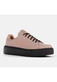 Marco Shoes Lekkie sneakersy ze skóry typu nappa beżowy. Kolor: beżowy. Materiał: skóra #2
