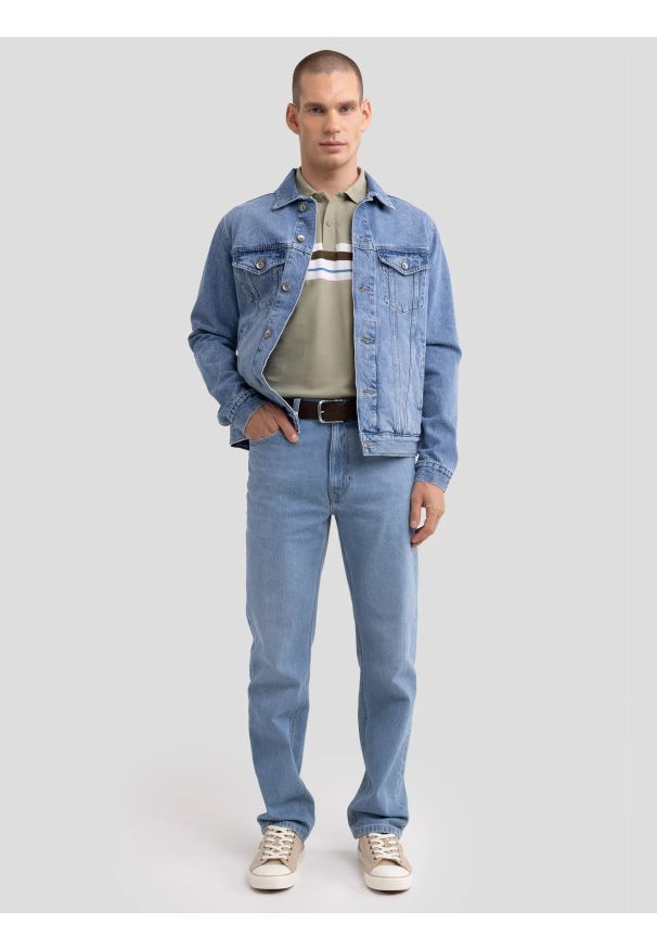 Big-Star - Koszulka męska polo pistacjowa Poloer 300. Okazja: na co dzień. Typ kołnierza: polo. Kolor: zielony. Materiał: jeans, skóra, dzianina. Wzór: aplikacja. Styl: elegancki, klasyczny, casual