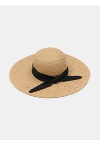 Sinsay - Słomkowy kapelusz z ozdobną wstążką - beżowy. Kolor: beżowy #1