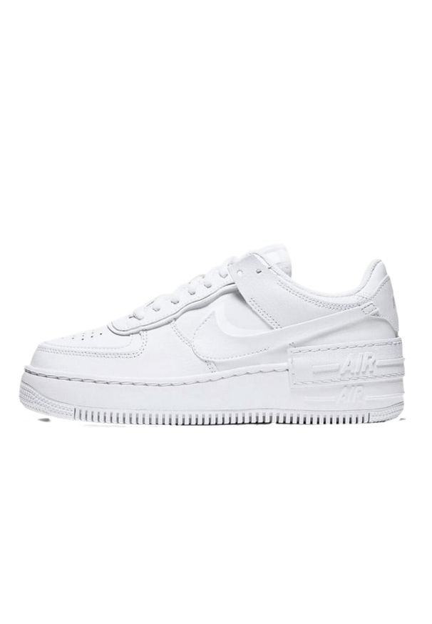 Nike - Buty do chodzenia dla dorosłych Air Force 1 Shadow Triple White. Zapięcie: sznurówki. Kolor: biały. Materiał: skóra, syntetyk, materiał, tkanina. Szerokość cholewki: normalna. Model: Nike Air Force. Sport: turystyka piesza