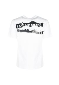 Les Hommes T-shirt | LHG800P LG812 | Mężczyzna | Biały. Okazja: na co dzień. Kolor: biały. Materiał: bawełna. Wzór: nadruk. Styl: casual