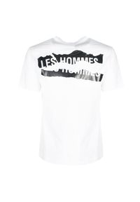 Les Hommes T-shirt | LHG800P LG812 | Mężczyzna | Biały. Okazja: na co dzień. Kolor: biały. Materiał: bawełna. Wzór: nadruk. Styl: casual #3