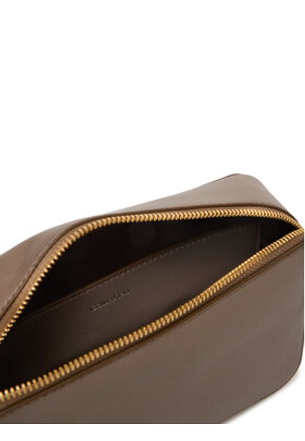 Calvin Klein Torebka Foil Logo Elongated Camera Bag LV04F3276G Beżowy. Kolor: beżowy. Materiał: skórzane