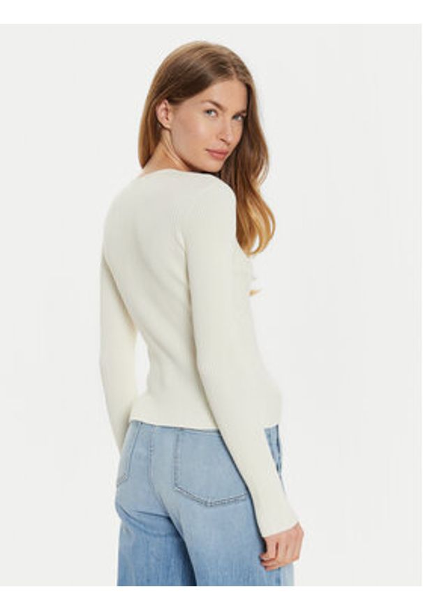 TwinSet - TWINSET Sweter 242TP3132 Écru Slim Fit. Materiał: wiskoza