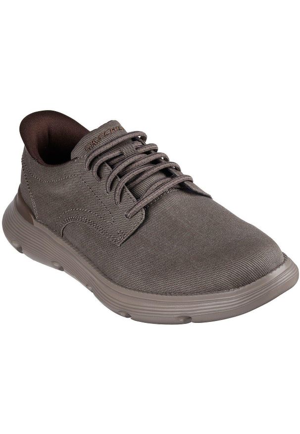 skechers - Adidasy Skechers Garza - Clive, Mężczyźni. Kolor: brązowy. Materiał: materiał