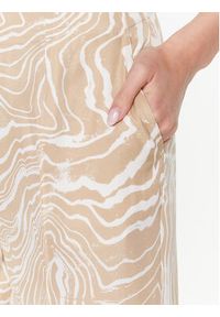 Calvin Klein Spodnie materiałowe Wave Print Wide K20K205220 Beżowy Regular Fit. Kolor: beżowy. Materiał: materiał, wiskoza. Wzór: nadruk