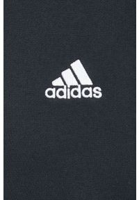 Adidas - adidas bluza bawełniana damska kolor czarny z aplikacją. Kolor: czarny. Materiał: bawełna. Długość rękawa: długi rękaw. Długość: długie. Wzór: aplikacja