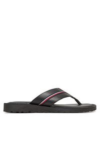 TOMMY HILFIGER - Tommy Hilfiger Japonki Core Hilfiger Toe Post Lh Sandal FM0FM05416 Czarny. Kolor: czarny. Materiał: skóra #6