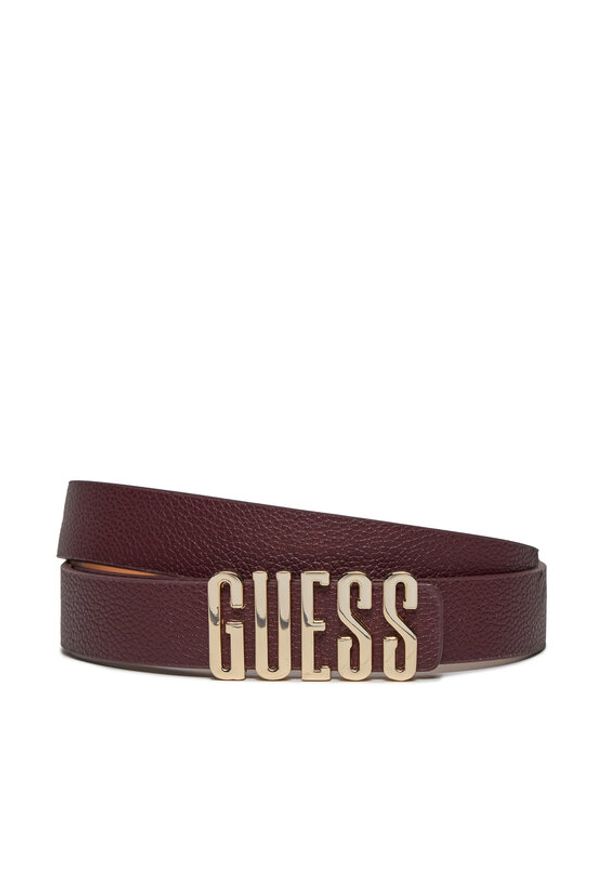 Guess Pasek Damski BW9068 P4125 Bordowy. Kolor: czerwony. Materiał: skóra