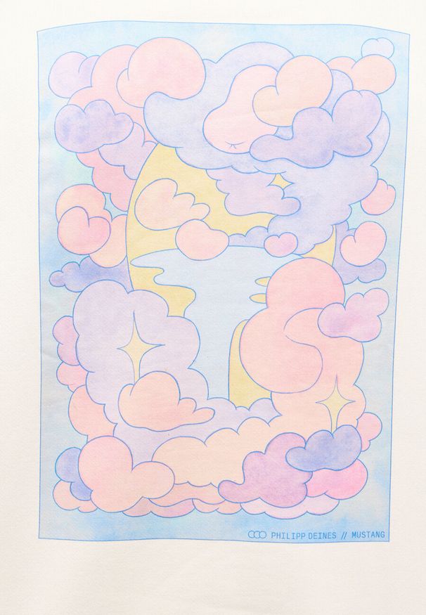 Mustang - MĘSKA BLUZA MUSTANG NADRUK Auburn Whisper White 1014792 2013. Wzór: nadruk