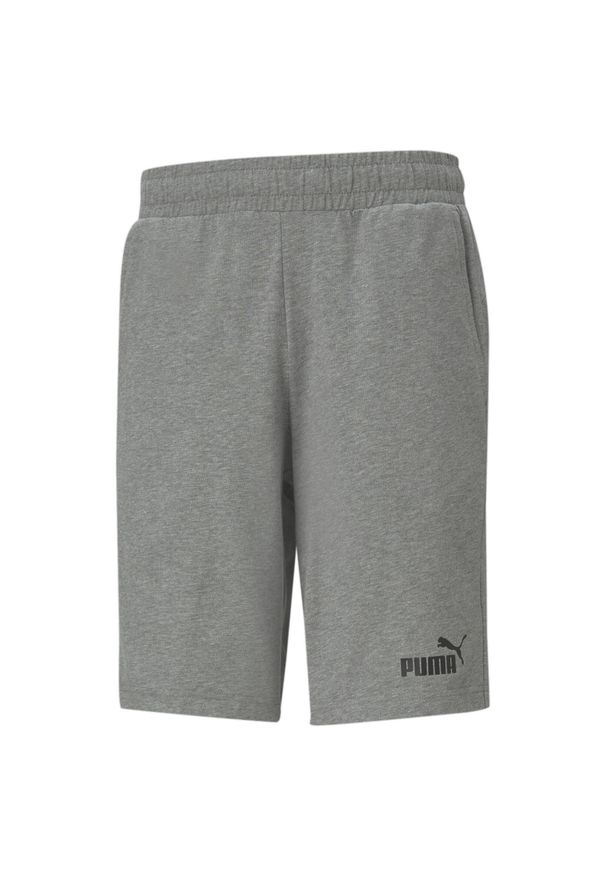 Puma - Męskie szorty z dżerseju Essentials PUMA Medium Gray Heather. Kolor: szary. Materiał: jersey