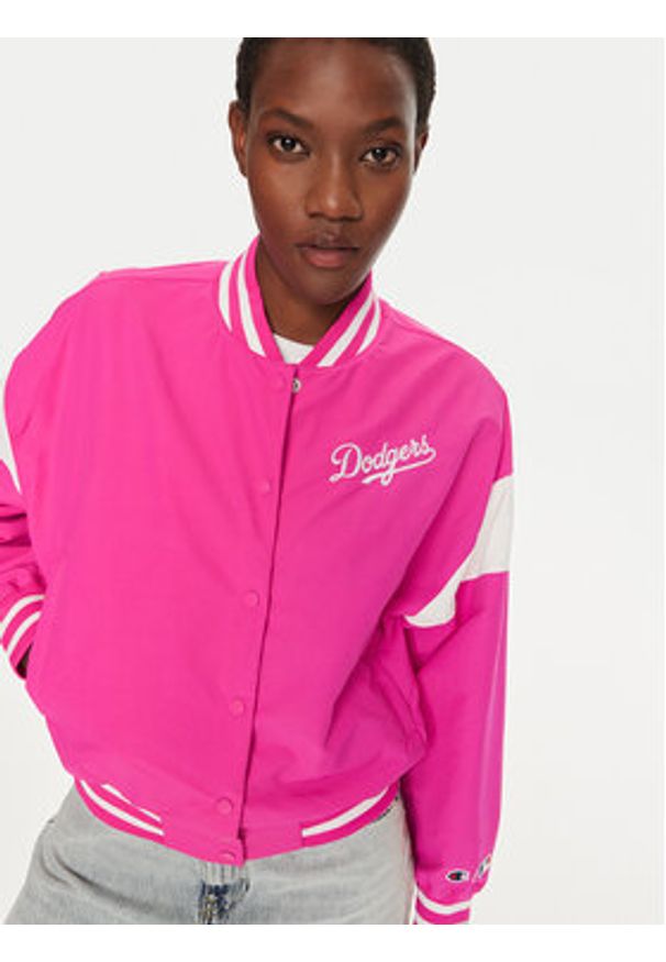 Champion Kurtka bomber Yankees 116470 Różowy Loose Fit. Kolor: różowy. Materiał: syntetyk
