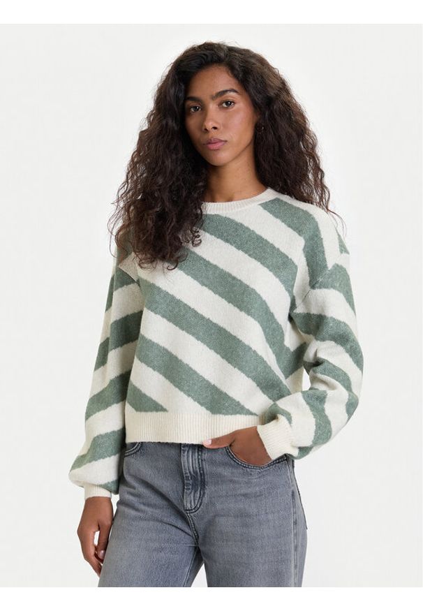 Vero Moda Sweter Lara 10310862 Beżowy Regular Fit. Kolor: beżowy. Materiał: syntetyk