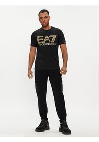EA7 Emporio Armani T-Shirt 3DPT37 PJMUZ 0208 Czarny Regular Fit. Kolor: czarny. Materiał: bawełna