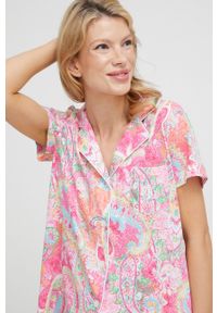 Lauren Ralph Lauren piżama damska kolor różowy. Kolor: różowy. Materiał: dzianina. Długość: krótkie #2