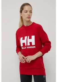 Helly Hansen bluza damska kolor czerwony 34003-071. Okazja: na co dzień. Kolor: czerwony. Materiał: bawełna, dzianina. Długość rękawa: długi rękaw. Długość: długie. Wzór: nadruk. Styl: casual