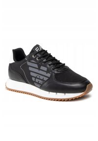 EA7 Emporio Armani - EA7 Czarne sneakersy z białą podeszwą, Rozmiar 45 1/3. Kolor: czarny #4