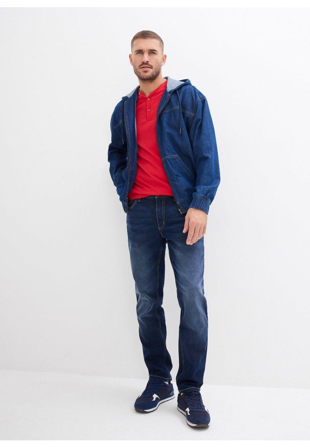 bonprix - Koszulka z dekoltem henley z czystej bawełny organicznej (2 szt.). Typ kołnierza: typu henley. Kolor: czarny. Materiał: bawełna. Długość rękawa: krótki rękaw. Długość: krótkie