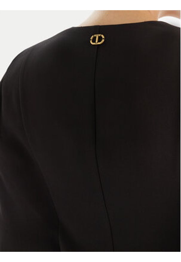 TwinSet - TWINSET Sukienka koktajlowa 252TT2402 Czarny Regular Fit. Kolor: czarny. Materiał: syntetyk. Styl: wizytowy